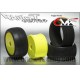 6MIK - TYRES 1/8 TRUGGY RAPID-T GLUED ON YELLOW RIMS COUMPOUND 21/40° / ULTRA TUY112140