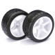 ABSIMA - PAIRE DE ROUES ARRIÈRE BUGGY "5 BATTONS/STREET" BLANC 1/10ÈME (2PCS) 2500008