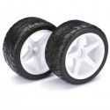 ABSIMA - WHEEL SET BUGGY "5-SPOKE / STREET" REAR WHITE 1/10 (2) 2500008