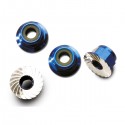 TRAXXAS - NUTS ALUMINUM FLANGED SERRATED (4MM) (BLUE-ANODIZED) (4) 1747R