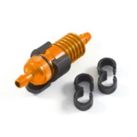 FASTRAX - ORANGE FUEL FILTER W/MOUNT & FUEL TUBE CLIPS FAST932O