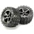 TRAXXAS - PRE-MOUNTED TALON TIRES W/GEMINI WHEELS (BLACK CHROME) (2) 7174A