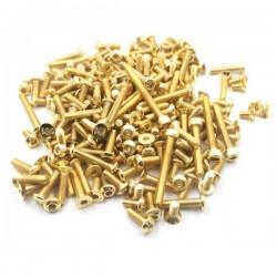 T-WORK'S - GOLD PLATED STEEL SCEW SET FOR KYOSHO MP9E EVO GSS-MP9E