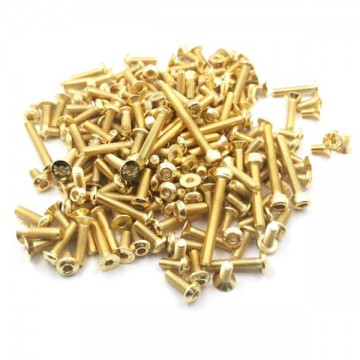 T-WORK'S - GOLD PLATED STEEL SCEW SET FOR KYOSHO MP9E EVO GSS-MP9E