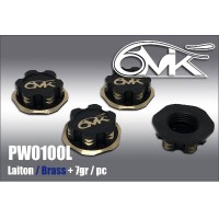 6MIK - 1/8 BRASS NUTS BLACK & GOLD (4PCS) PW0100L