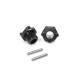 T-WORK'S - BLACK HARD COATED 7075-T6 ALUM.LIGHT WEIGHT WIDE OFFSET WHEEL HUB +1MM FOR TKI4 2PCS TO-245-K1