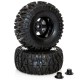 HOBBYTECH - 1/10 MONSTER TYRES BXR.MT PREMOUNTED ON BLACK RIMS HT-480