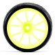 FASTRAX - 1/10 STREET/TREAD TYRE 10SP NEON YELLOW WHEEL FAST0072Y