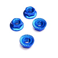 FASTRAX - ECROUS EPAULES M4 BLEU 4PCS CANNELES FTM4BS