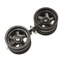 KYOSHO - WHEEL 5 SPOKES 43MM. (2) OPTIMA - BLACK OTH244BK