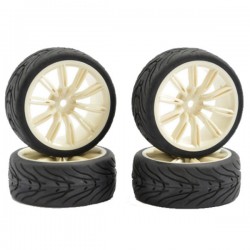 FASTRAX - 1/10 STREET/TREAD TYRE 20SP WHITE WHEEL FAST0076W