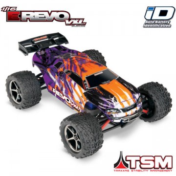 TRAXXAS - E-REVO 4x4 VIOLET 1/16 VXL BRUSHLESS TQ 2.4GHZ - TSM - iD 71076-3-PRPL