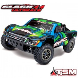 TRAXXAS - SLASH 4X4 ULTIMATE VERT 1/10 BRUSHLESS - TSM - WIRELESS - iD SANS AQ/CHG 68077-4-GRN