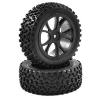 FASTRAX - 1/10TH MOUNTED CUBOID BUGGY FRONT TYRES 10-SPOKE FAST0036B