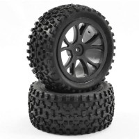 FASTRAX - 1/10TH MOUNTED CUBOID BUGGY REAR TYRES 10-SPOKE FAST0037B