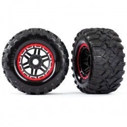 TRAXXAS - ROUES MONTEES COLLEES ROUGES - MAXX (2) 8972R