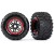 TRAXXAS - MAXX 2.8 ALL-TERRAIN PRE-MOUNTED TIRES (2) BLACK, RED BEADLOCK STYLE WHEELS 8972R