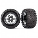 TRAXXAS - MAXX 2.8 ALL-TERRAIN PRE-MOUNTED TIRES (2) BLACK, SATIN BEADLOCK STYLE WHEELS 8972X