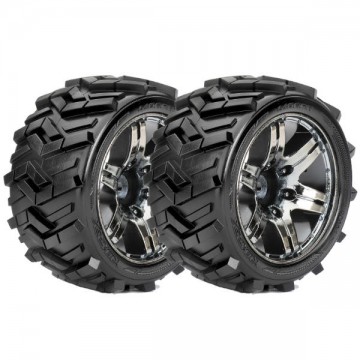 ROAPEX - PNEUS 1:10 ST MORPH COLLES SUR JANTES CHROME BLACK 12MM (2) R2004CB2