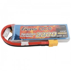 GENS ACE - BATTERIE LIPO 2S 7.4V-2200-30C (XT60) GE1-2200-2X