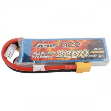 GENS ACE - BATTERIE LIPO 2S 7.4V-2200-30C (XT60) GE1-2200-2X