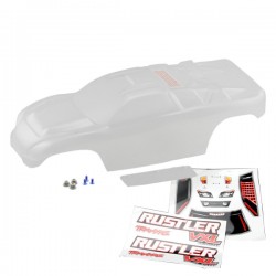 TRAXXAS - CARROSSERIE TRANSPARENTE RUSTLER + AUTOCOLLANTS 3714