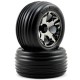 TRAXXAS - ALIAS FRONT TIRES W/ALL-STAR WHEELS (2) BLACK CHROME (STANDARD) 3771A