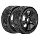 ROAPEX - BUGGY SLICKS 1:8 TYRE TRIGGER ON BLACK WHEELS 17MM (2) R5001B