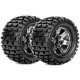 ROAPEX - MONSTER TRUCK 1:10 TYRE TRACKER ON CHROME BLACK WHEELS 12MM (2) R3002CB2