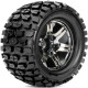 ROAPEX - MONSTER TRUCK 1:10 TYRE TRACKER ON CHROME BLACK WHEELS 12MM (2) R3002CB2