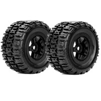 ROAPEX - PNEUS 1:8 MONSTER RENEGADE COLLES SUR JANTES BLACK 17MM (2) R4001B