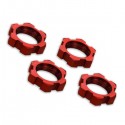 TRAXXAS - WHEEL NUTS SPLINED ALUMINUM 17MM (RED-ANODIZED) (4) 7758R