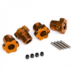 TRAXXAS - WHEEL HUBS SPLINED 17MM (ORANGE-ANODIZED) (4) 8654A