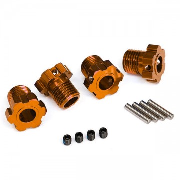 TRAXXAS - WHEEL HUBS SPLINED 17MM (ORANGE-ANODIZED) (4) 8654A