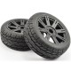 FASTRAX - PNEUS BUGGY 1:8 EAGLE TREAD MONTES SUR JANTES 8-BATONS NOIR (X2) FAST1015B