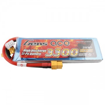 GENS ACE - BATTERIE LIPO 2S 7.4V-3300-30C (XT60) GE1-3300-2X