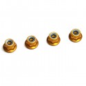 KYOSHO - ALU NYLON LOCK FLANGED NUTS M4X4.5 - GOLD (4) 1-N4045FNA-G