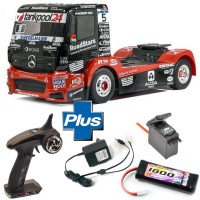 TAMIYA - COMBO READYSET RC MERCEDES ACTROS TANKPOOL24 MP4 KIT TT-01E 58683L