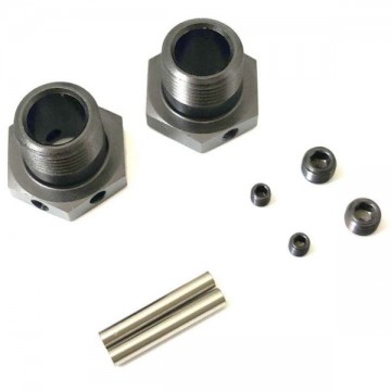 KYOSHO - WHEEL HUB INFERNO MP9-MP10 GUN METAL (2) NARROW IFW625N