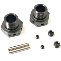 KYOSHO - WHEEL HUB INFERNO MP9-MP10 GUN METAL (2) WIDE IFW625W