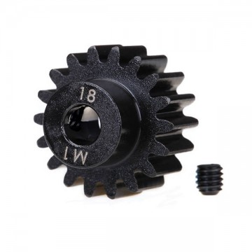 TRAXXAS - GEAR 18-T PINION MACHINED - 1.0 METRIC PITCH - FITS 5MM SHAFT / SET SCREW 6491R