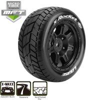 LOUISE RC - PNEUS MFT X-ROCKET X-MAXX - JANTES NOIR - HEXAGONE 24MM - L-T3295B