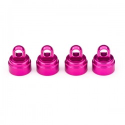 TRAXXAS - BOUCHONS D’AMORTISSEURS ALU ANODISE ROSE (4) 3767P