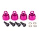 TRAXXAS - BOUCHONS D’AMORTISSEURS ALU ANODISE ROSE (4) 3767P