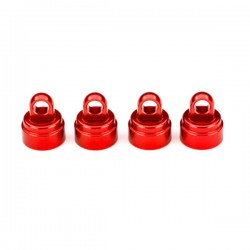 TRAXXAS - BOUCHONS D’AMORTISSEURS ALU ANODISE ROUGE (4) 3767X