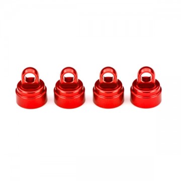 TRAXXAS - BOUCHONS D’AMORTISSEURS ALU ANODISE ROUGE (4) 3767X