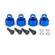 TRAXXAS - BOUCHONS D’AMORTISSEURS ALU ANODISE BLEU (4) 3767A