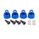 TRAXXAS - SHOCK CAPS ALUMINUM BLUE-ANODIZED (4) (FITS ALL ULTRA SHOCKS) 3767A