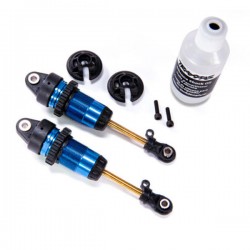 TRAXXAS - AMORTISSEURS LONG GTR ALU ANODISES BLEU SANS RESSORTS (2) 7461