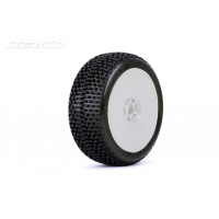 PNEUS JETKO BUGGY 1:8 DIRT SLINGER SUPER SOFT (2) SUR JANTES BLANCHES